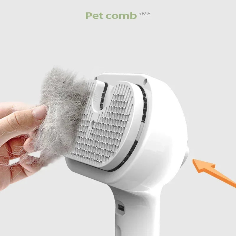 🐾 Brosse vapeur 2-en-1 pour chiens et chats – élimine les poils et saletés en douceur