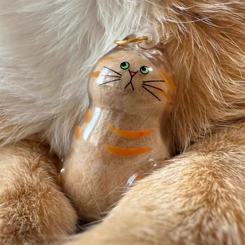 Porte-clés en poils de chat
